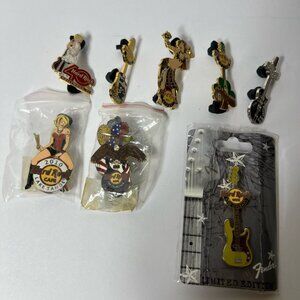 Hard Rock Cafe Pins Lot Bundle Of 8 Various Places Cities Countries